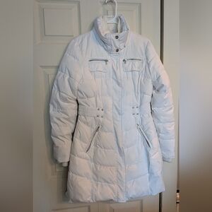 ESPRIT Women's White Quilted Winter Puffer Coat, Size Small (S)